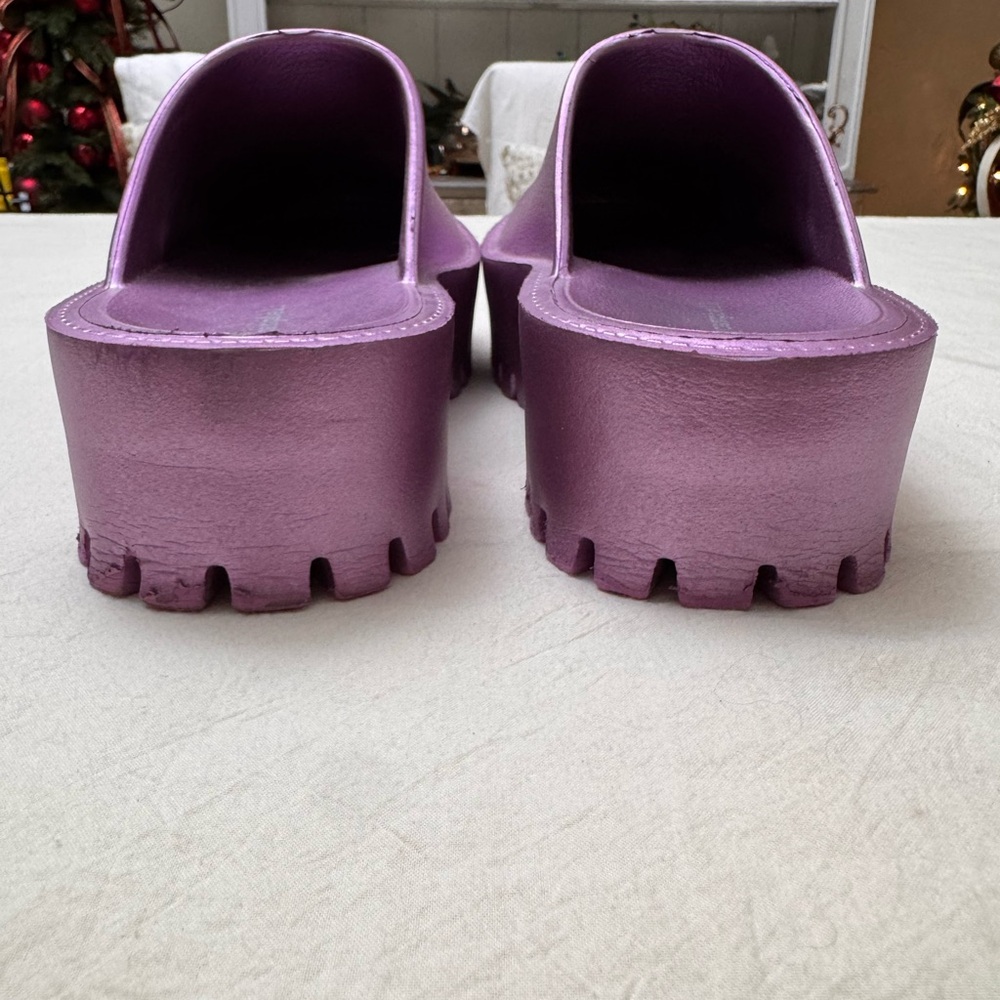 Jeffrey Campbell Metallic Purple Platform Mules - Picture 5 of 6